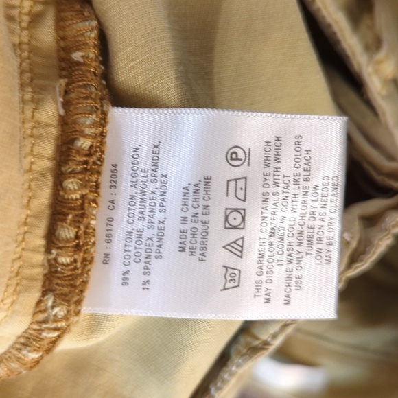 Pilcro and the Letterpress Stet yellow straight leg cropped stretch chino 30* - Picture 6 of 6